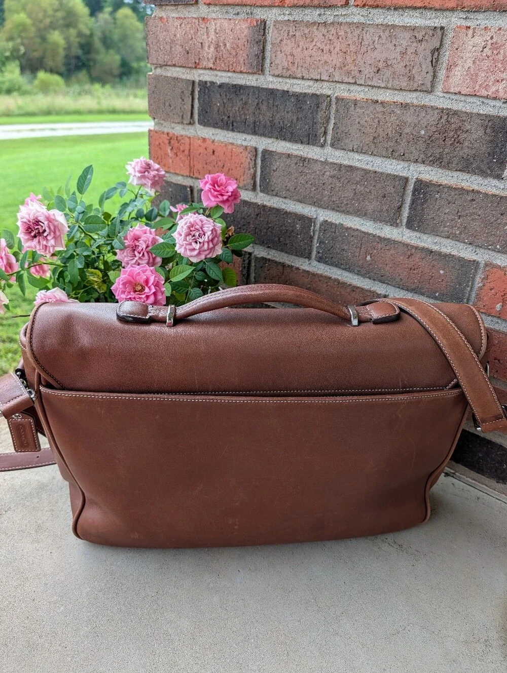 🤎 Vintage Coach Wellington #F06457 Genuine Smooth Leather Adjustable Messenger